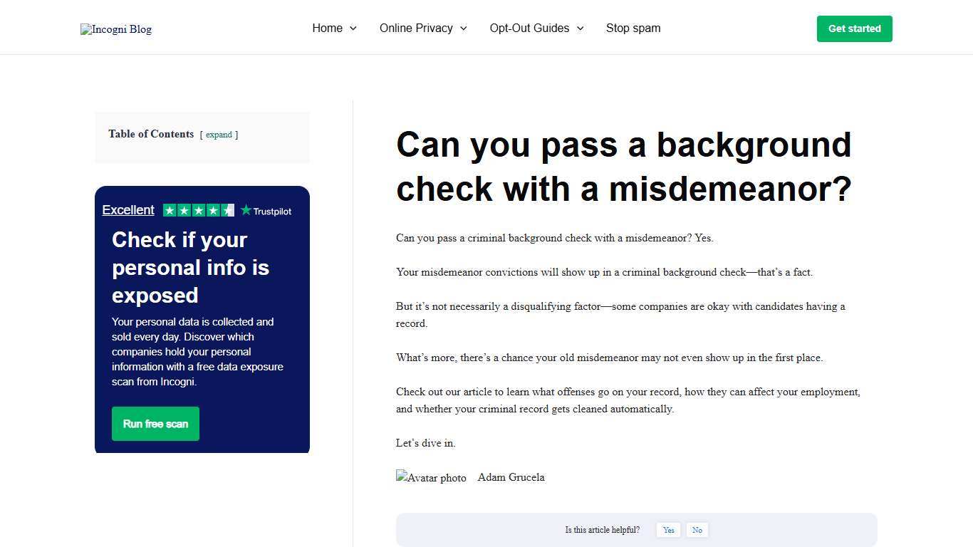 Can you pass a background check with a misdemeanor? [2026] | Incogni